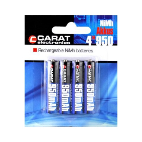 PILHA CARAT NI-MH 4X950Mah AAA cui